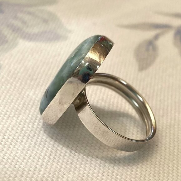 Larimar Sterling Silver Ring (size 7.5) - Picture 4 of 4